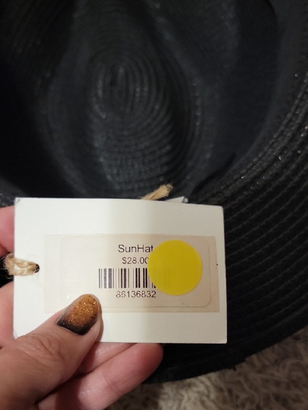 Black Straw Fedora Hat - Picture 2 of 6